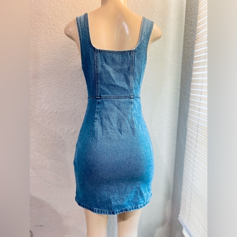 Urban Outfitters Button-Front Denim Mini Dress size 0 - Picture 14 of 16